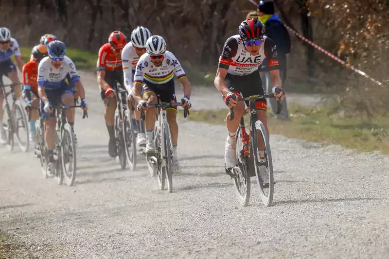 Pogacar soloed the Strade Bianche 50km: Someday someone has to be first, right?