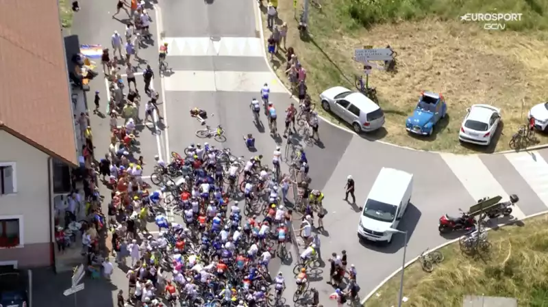 Spectators cause multiple riders to fall during Stage 15 of the Tour de France