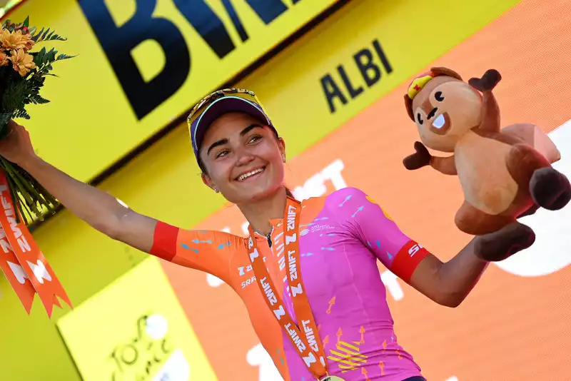 Bauernfeind won a stage at the Tour de France Femmes, "I didn't expect to succeed.