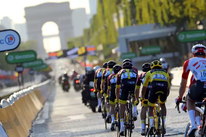 Red Zone for Tour de France Paris COVID-19, Champs-Elysées, limited to 5,000 spectators.