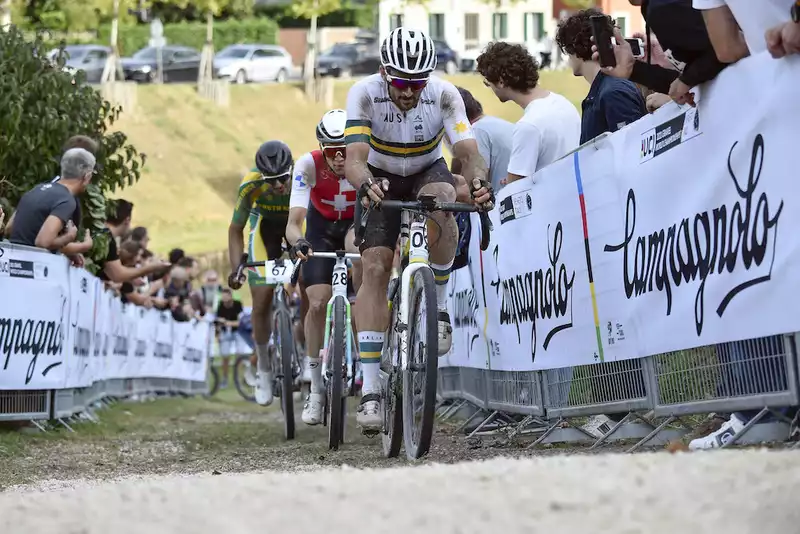 UCI Gravel World just before the bike gusts to get Nathan Haas to the start line