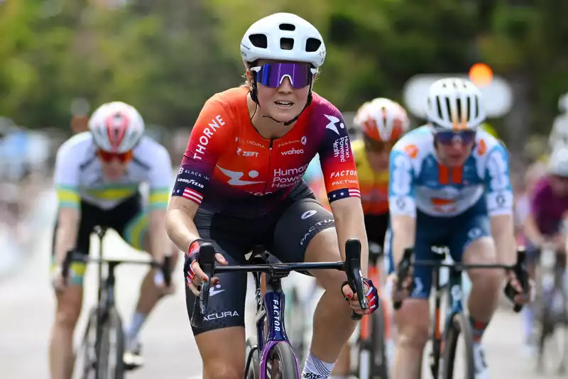 Ruth Edwards finishes 4th in the Cadel Evans Road Race.